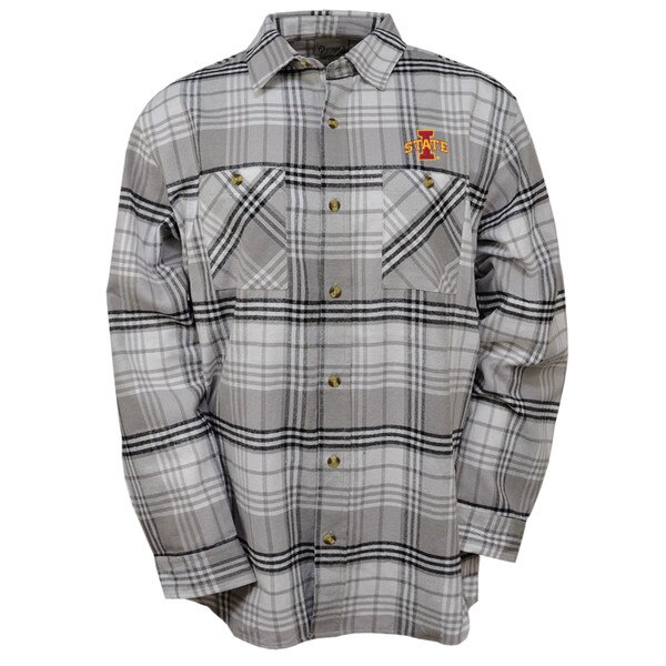 Artisans I-State Gray Plaid Long Sleeve Flannel